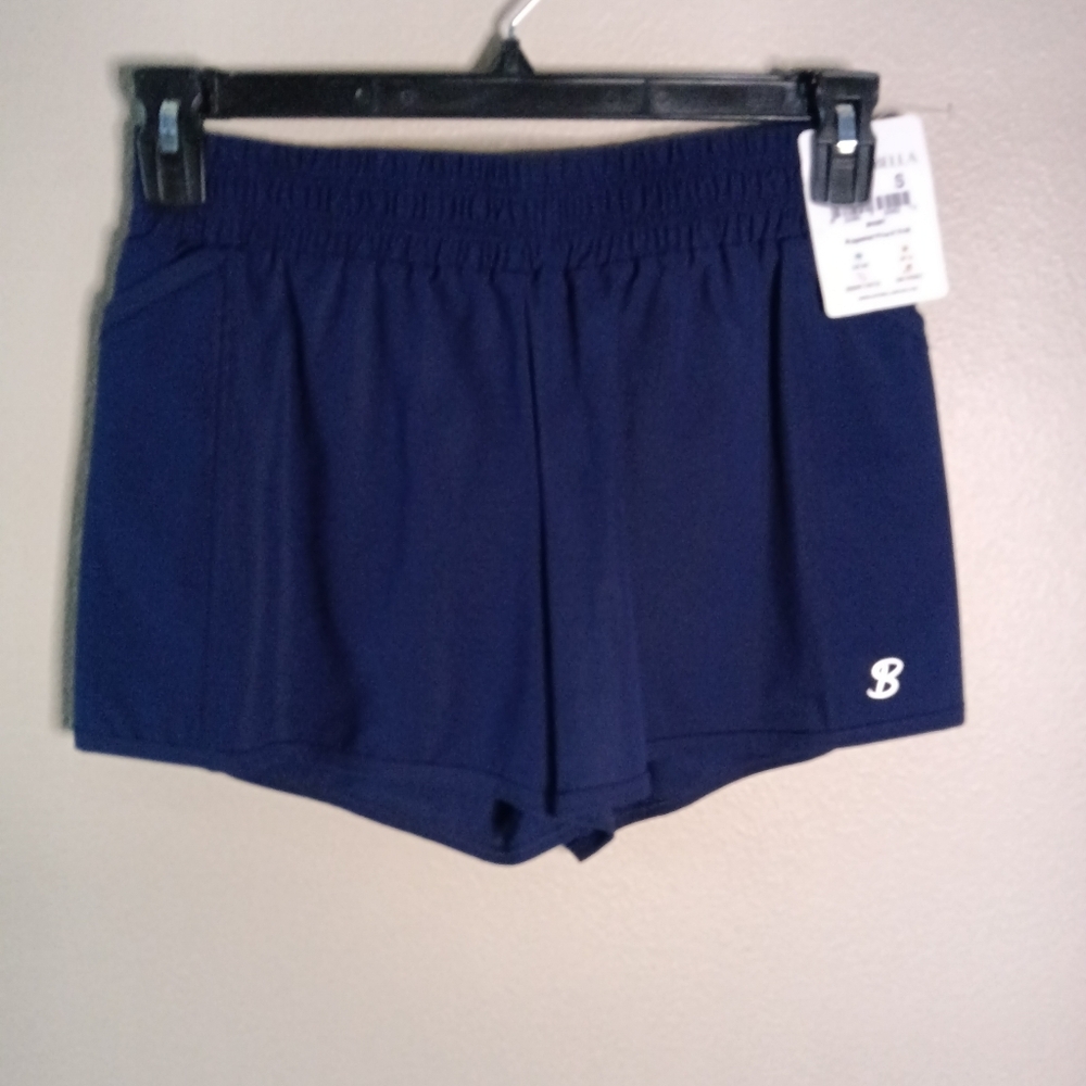 Sofibella UV Staples 3" Short 2017 Navy Blue Pockets Elastic Waistband Sz S NWT - Picture 2 of 8
